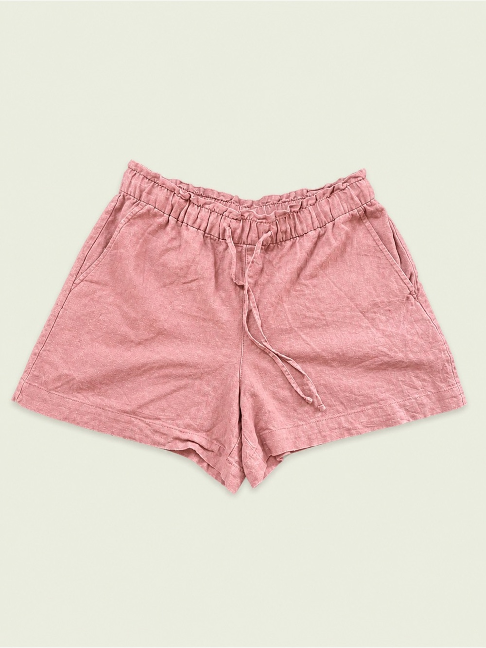 GAP Women's High-Waist Drawstring Shorts in Dusty Rose
